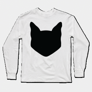 Black Cat Head Long Sleeve T-Shirt